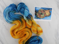 VAN GOGH'S STILL LIFE WITH TWO SUNFLOWERS on Buttery Soft DK - Purple Lamb