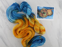 VAN GOGH'S STILL LIFE WITH TWO SUNFLOWERS on Buttery Soft DK - Purple Lamb