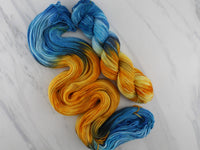 VAN GOGH'S STILL LIFE WITH TWO SUNFLOWERS on Buttery Soft DK - Purple Lamb