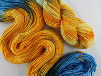 VAN GOGH'S STILL LIFE WITH TWO SUNFLOWERS on Buttery Soft DK - Purple Lamb