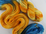 VAN GOGH'S STILL LIFE WITH TWO SUNFLOWERS on Buttery Soft DK - Purple Lamb