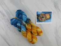 VAN GOGH'S STILL LIFE WITH TWO SUNFLOWERS on Buttery Soft DK - Purple Lamb
