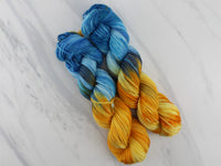 VAN GOGH'S STILL LIFE WITH TWO SUNFLOWERS on Buttery Soft DK - Purple Lamb