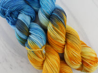 VAN GOGH'S STILL LIFE WITH TWO SUNFLOWERS on Buttery Soft DK - Purple Lamb
