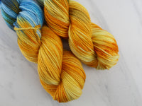 VAN GOGH'S STILL LIFE WITH TWO SUNFLOWERS on Buttery Soft DK - Purple Lamb