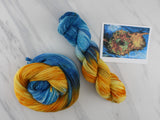 VAN GOGH'S STILL LIFE WITH TWO SUNFLOWERS on Buttery Soft DK - Purple Lamb