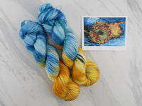 VAN GOGH'S STILL LIFE WITH TWO SUNFLOWERS Indie-Dyed Yarn on Feather Sock - Purple Lamb