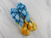 VAN GOGH'S STILL LIFE WITH TWO SUNFLOWERS Indie-Dyed Yarn on Feather Sock - Purple Lamb