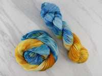 VAN GOGH'S STILL LIFE WITH TWO SUNFLOWERS Indie-Dyed Yarn on Feather Sock - Purple Lamb
