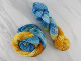 VAN GOGH'S STILL LIFE WITH TWO SUNFLOWERS Indie-Dyed Yarn on Feather Sock - Purple Lamb