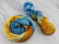 VAN GOGH'S STILL LIFE WITH TWO SUNFLOWERS Indie-Dyed Yarn on Feather Sock - Purple Lamb