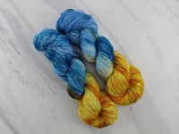 VAN GOGH'S STILL LIFE WITH TWO SUNFLOWERS Indie-Dyed Yarn on Sparkly Merino Sock - Purple Lamb