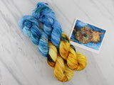 VAN GOGH'S STILL LIFE WITH TWO SUNFLOWERS on Sock Perfection - Purple Lamb