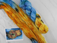 VAN GOGH'S STILL LIFE WITH TWO SUNFLOWERS on Sock Perfection - Purple Lamb