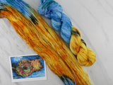 VAN GOGH'S STILL LIFE WITH TWO SUNFLOWERS on Sock Perfection - Purple Lamb