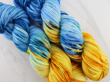 VAN GOGH'S STILL LIFE WITH TWO SUNFLOWERS Hand-Dyed Yarn on Wonderful Worsted - Purple Lamb