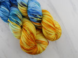 VAN GOGH'S STILL LIFE WITH TWO SUNFLOWERS Hand-Dyed Yarn on Wonderful Worsted - Purple Lamb