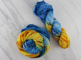 VAN GOGH'S STILL LIFE WITH TWO SUNFLOWERS Hand-Dyed Yarn on Wonderful Worsted - Purple Lamb