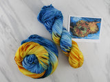 VAN GOGH'S STILL LIFE WITH TWO SUNFLOWERS Hand-Dyed Yarn on Wonderful Worsted - Purple Lamb