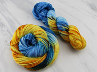 VAN GOGH'S STILL LIFE WITH TWO SUNFLOWERS Hand-Dyed Yarn on Wonderful Worsted - Purple Lamb
