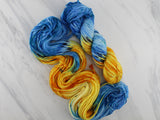 VAN GOGH'S STILL LIFE WITH TWO SUNFLOWERS Hand-Dyed Yarn on Wonderful Worsted - Purple Lamb
