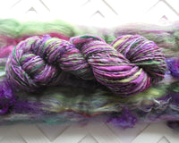 HIGHLAND HEATHER Art Batts to Spin and Felt - Purple Lamb